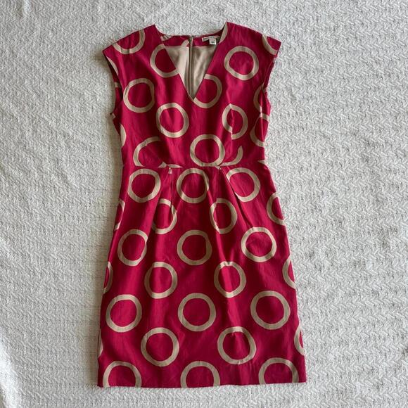 Banana Republic Pink Polka Dot Silk Dress - Size 6P - Picture 8 of 8
